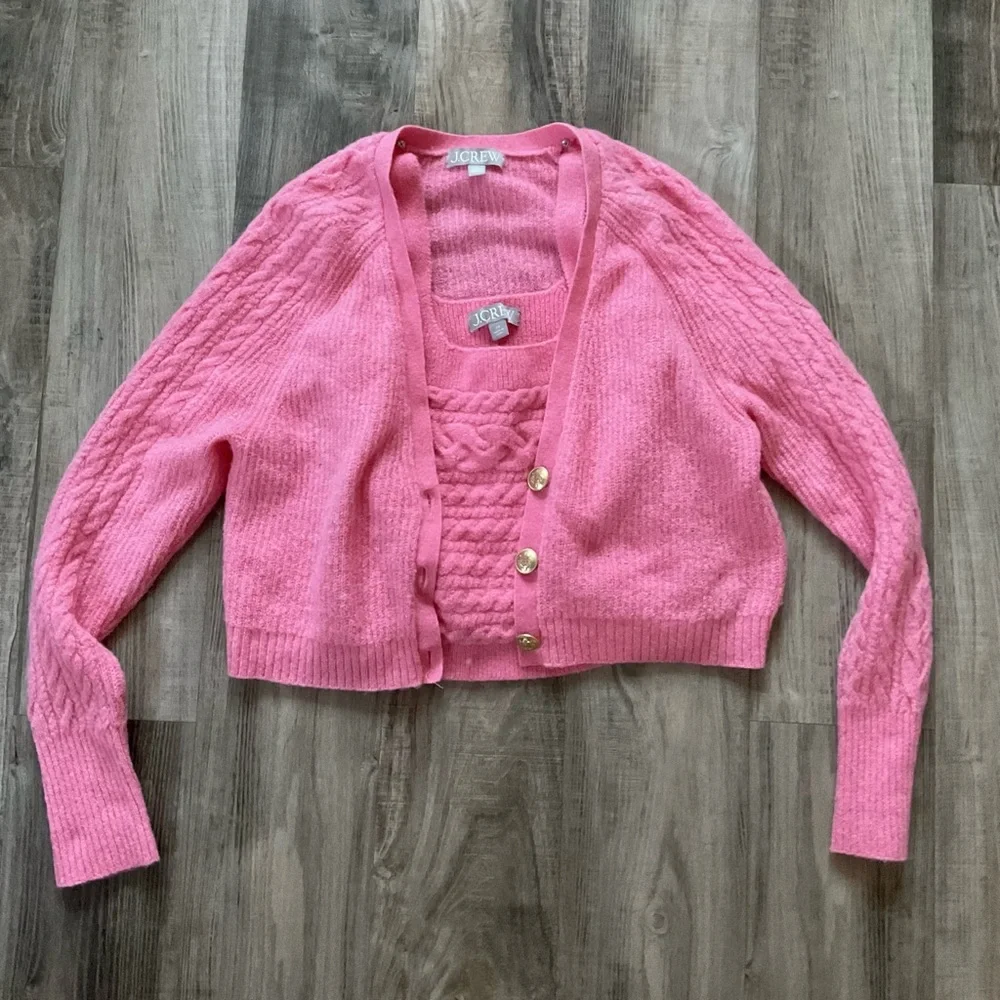 J. Crew Merino Wool Pink Sweater Set